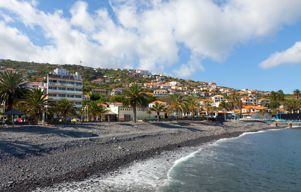 Santa Cruz beach and town in Madeira, warm places to visit in December in Europe