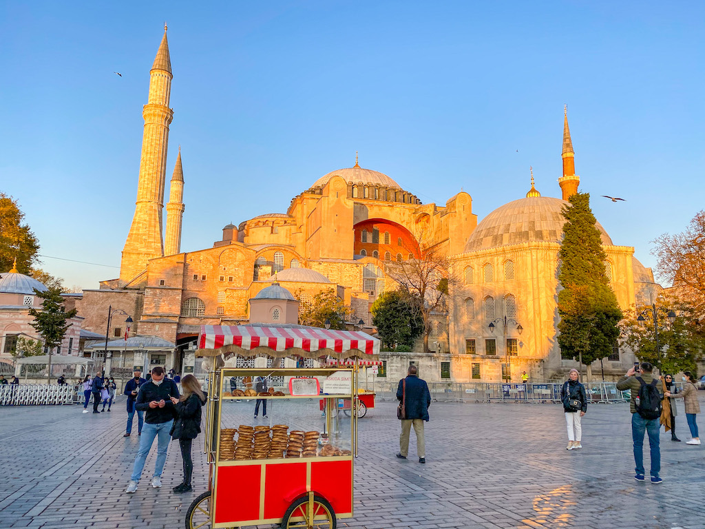 Hagia Sophia at sunset, best places to visit in Asia in November,