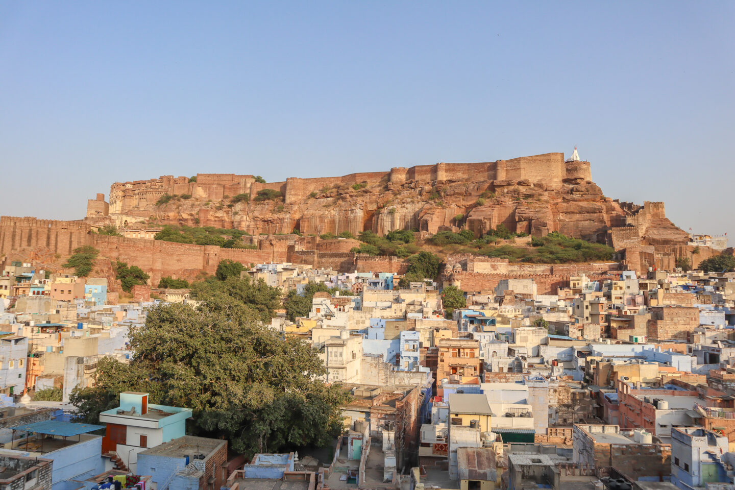 best places to visit in Asia in November, blue city of Jodphur in Rajasthan India at sunset