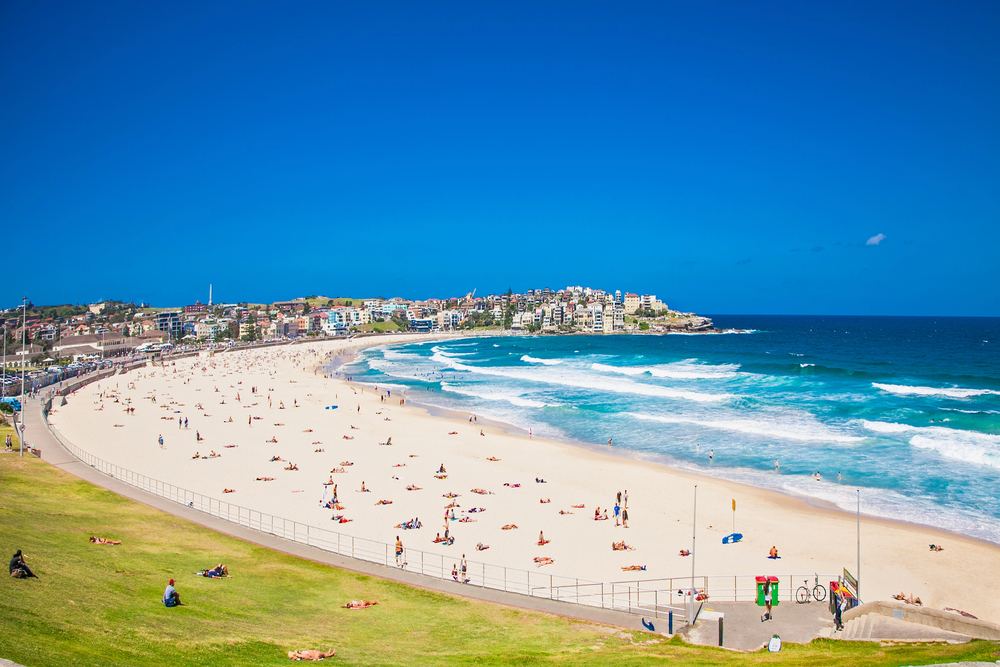 Bondi Beach Australia busy in summer, best countries to visit in January,