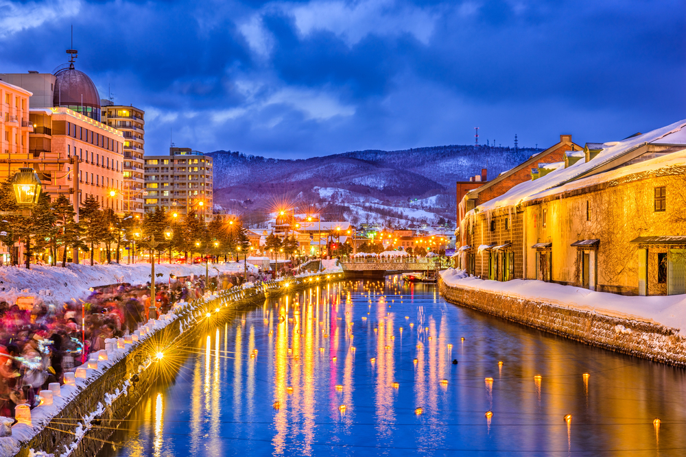 winter season in Otaru Japan, best countries to visit in February
