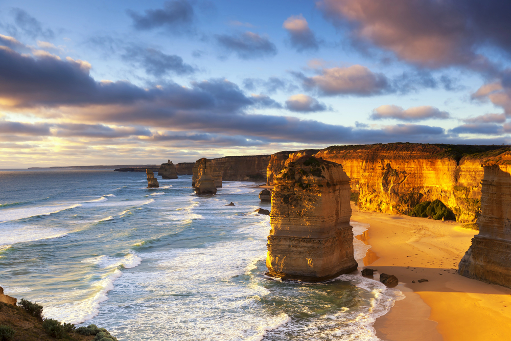 sunset at the Great Ocean Road, best countries to visit in February