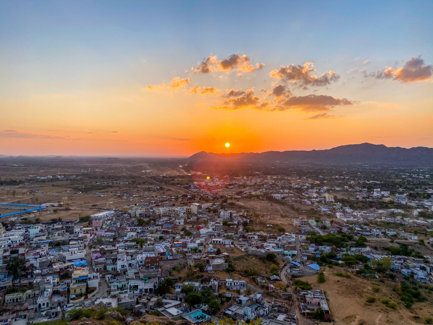 sunset view over Pushkar, best countries to visit in February